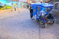 Auto rickshaw parked in the street of Chivay town, Peru Royalty Free Stock Photo