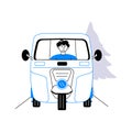 Auto rickshaw ride vector illustration in modern style Royalty Free Stock Photo