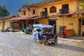 Auto rickshaw in the street of Ollantaytambo, Peru Royalty Free Stock Photo