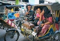 Auto rickshaw taxi in Medan, Indonesia.