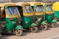 Auto rickshaw taxis in Agra, India. Royalty Free Stock Photo