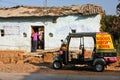 Auto-rickshaw three-weeler taxi in village