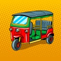 Auto rickshaw transport pop art style vector Royalty Free Stock Photo
