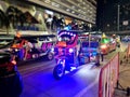 Auto rickshaw Tuk Tuk Thailand. Thai traditional taxi at night. Tuk tuk is popular among tourists