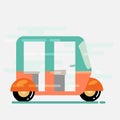Auto rickshaw vector illustration in flat style Royalty Free Stock Photo