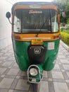 Auto rickshaws parking off road