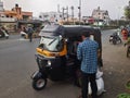 The auto rikshaw transport vehicle