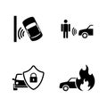 Auto safety. Simple Related Vector Icons