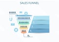 Business infographics with stages of a Sales Funnel. Internet marketing concept - vector illustration.