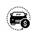 Black solid icon for Auto-save, money and insurance Royalty Free Stock Photo