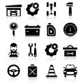 Auto Service Black White Icons Set Royalty Free Stock Photo