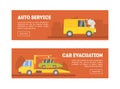 Auto Service, Car Evacuation Landing Page Template, Online Evacuation Service, Roadside Assistance Vector Illustration