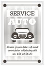 Auto service, car repairment, tuning and diagnostics, retro vehicle