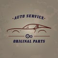 Auto service classic car logo. Royalty Free Stock Photo