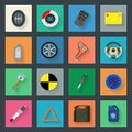 Auto service flat icons set Royalty Free Stock Photo