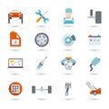 Auto Service Icons Flat Royalty Free Stock Photo