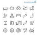 Auto service outline icon set