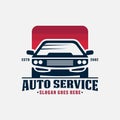 Auto service and repair car logo design vector, best for custom garage shop tuning premium vector