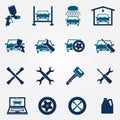 Auto service and repair flat icon set Royalty Free Stock Photo