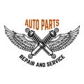 Auto service. Service station. Car repair. Design element for logo, label, emblem, sign. Royalty Free Stock Photo