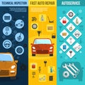 Auto Service Vertical Banner Set Royalty Free Stock Photo