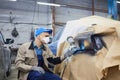 Auto Service Worker Painting Car Royalty Free Stock Photo