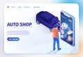 Auto Shop Online Mobile Application Landing Page