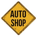 Auto shop vintage rusty metal sign Royalty Free Stock Photo