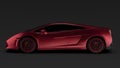 auto side view on a dark background 3d render sports car