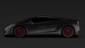 Auto side view on a dark background 3d render sports car