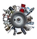 Auto spare parts around gear