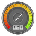 Auto speedometer. Color score meter. Circle gauge