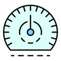 Auto speedometer icon color outline vector