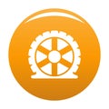 Auto tire icon vector orange
