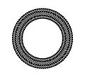 Auto tire tread circle frame. Car and motorcycle tire pattern, wheel tyre tread track print. Black tyre round border