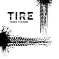 Auto tire tread grunge element. Car and motorcycle tire pattern, wheel tyre tread track. Black tyre print.