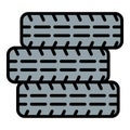 Auto tires icon outline vector. Vehicle brake