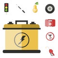 Auto transport motorist icon symbol vehicle equipment service car driver tools vector illustration.