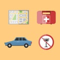 Auto transport motorist icon symbol vehicle equipment service car driver tools vector illustration.