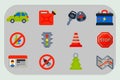 Auto transport motorist icons symbols change vehicle automobile mechanic and equipment symbols service car driver tools