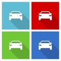 Auto, transport, transportation, car icon set, flat design vector illustration in eps 10 for webdesign and mobile applications in Royalty Free Stock Photo