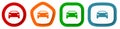 Auto, transport, transportation, car vector icon set, flat design buttons on white background Royalty Free Stock Photo