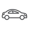 Auto trip line icon, automobile and tourism, car sign, vector graphics, a linear pattern on a white background.