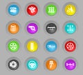 Auto tuning colored plastic round buttons icon set