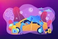 Car wash service concept vector illustration. Royalty Free Stock Photo