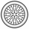 Auto Wheel Disc Wheels Rim Tire Disc Royalty Free Stock Photo