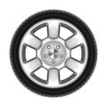 Auto wheel isolated or black car tyre, tire