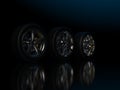 auto wheels on a dark background.