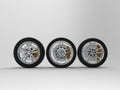 Auto wheels on a light background Royalty Free Stock Photo