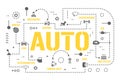 Auto word concepts banner. Automobile repair shop, Vehicle parts. Car service infographics. Presentation, website. UI UX idea.